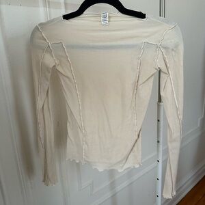 Elegant Cream Long Sleeve Top
